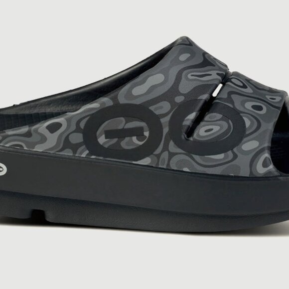 OOFOS OOahh Sport Unisex Slide Black Water Camo - US Men’s 14